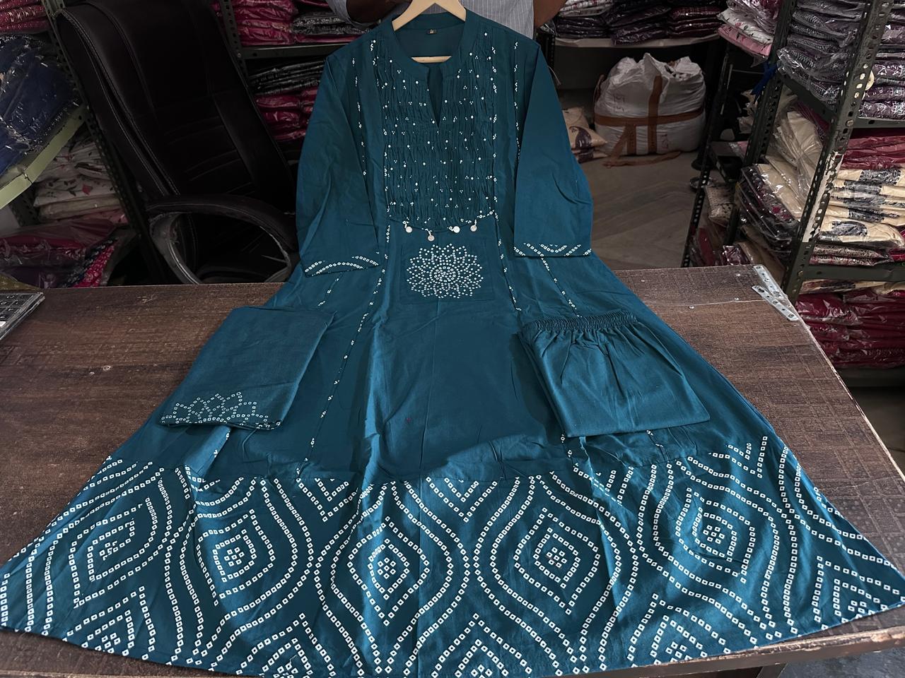 Beautiful Flared Anarkali Cotton Kurta Set