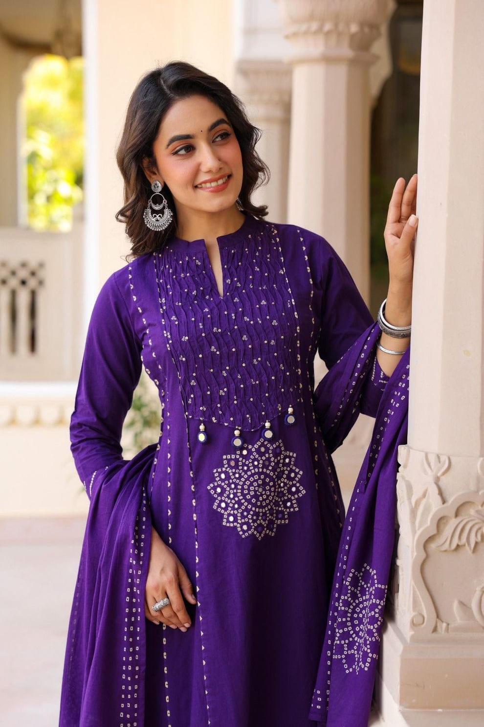 Beautiful Flared Anarkali Cotton Kurta Set