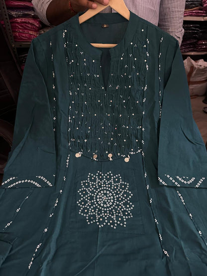 Beautiful Flared Anarkali Cotton Kurta Set