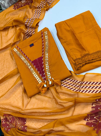 Premium Patchwork Cotton Kurta Set