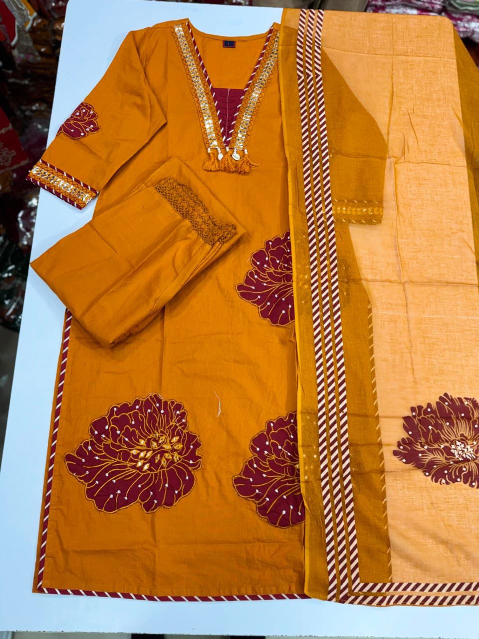 Premium Patchwork Cotton Kurta Set