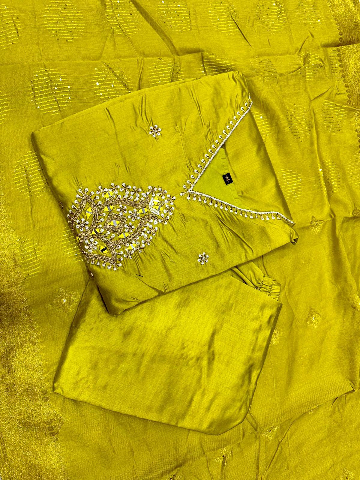Designer Silk Kurta Set With Handwork Details