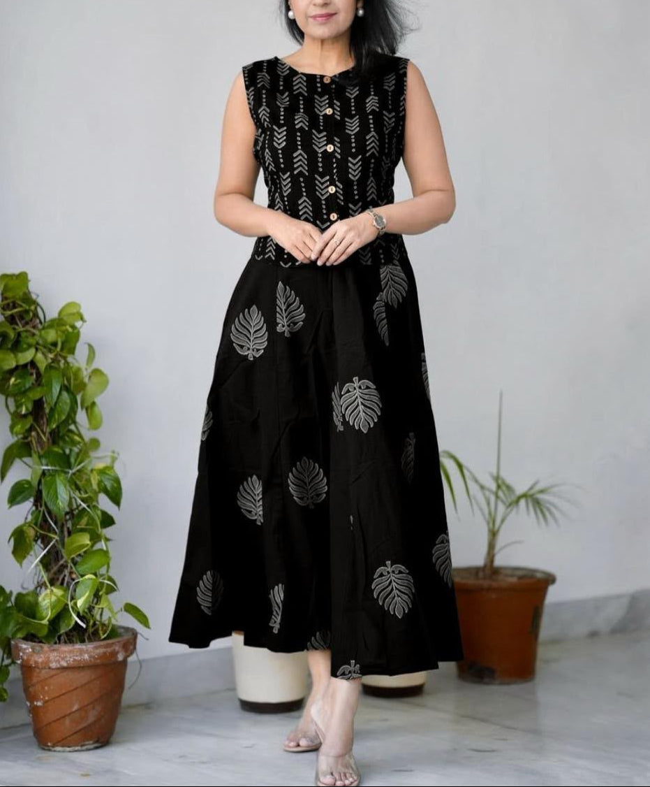 Elegant Cotton Skirt And Top Co-ord Set