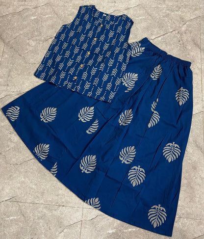 Elegant Cotton Skirt And Top Co-ord Set