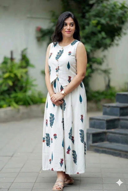 Stylish Cotton Skirt And Top Co-ord Set