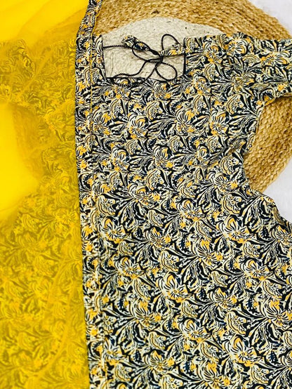 Graceful Kalamkari Anarkali Cotton Kurta Set