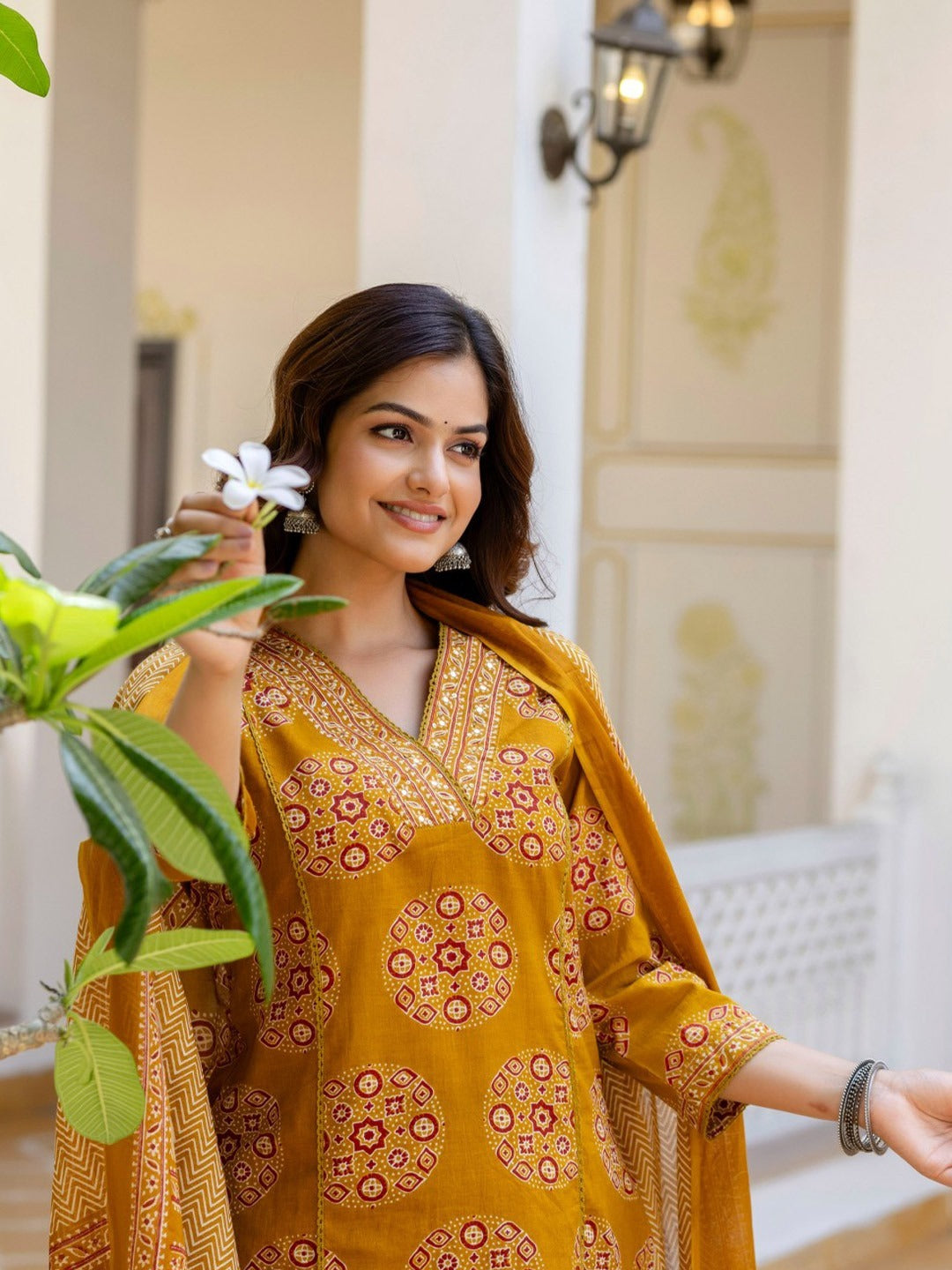 Elegant Printed Cotton Kurta 3-Piece Set