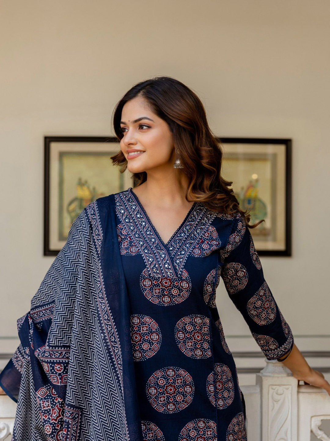 Elegant Printed Cotton Kurta 3-Piece Set