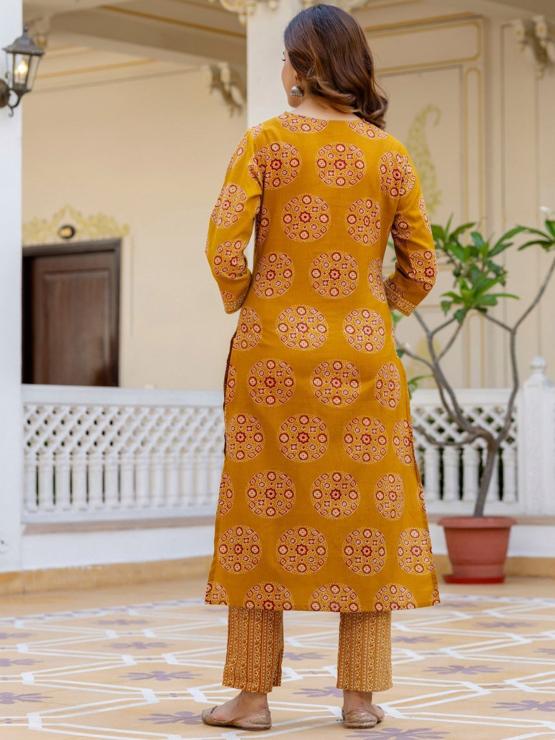 Elegant Printed Cotton Kurta 3-Piece Set