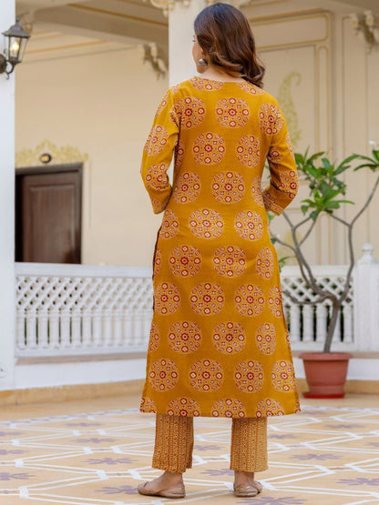 Elegant Printed Cotton Kurta 3-Piece Set