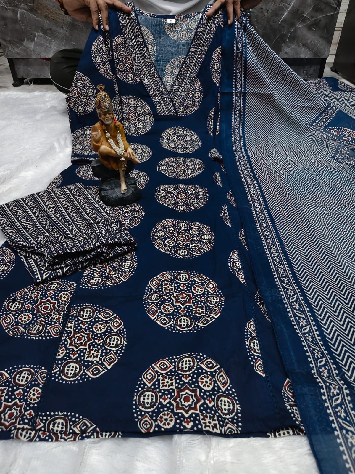 Elegant Printed Cotton Kurta 3-Piece Set