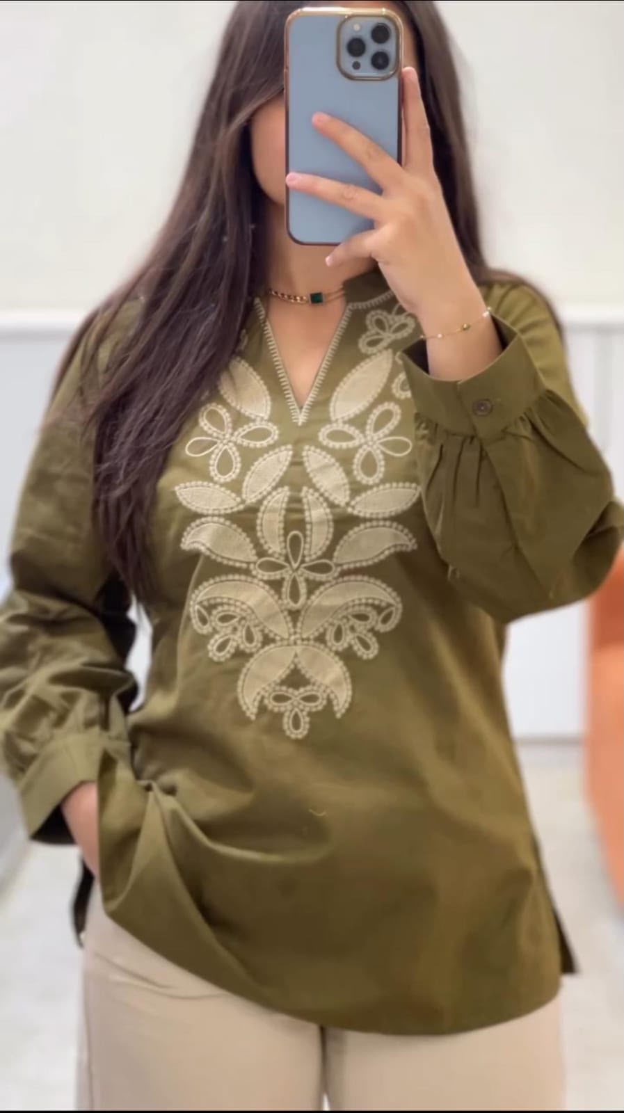 Elegant Embroidered Cotton Co-ord Set