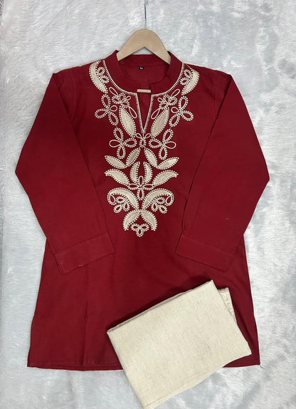 Elegant Embroidered Cotton Co-ord Set