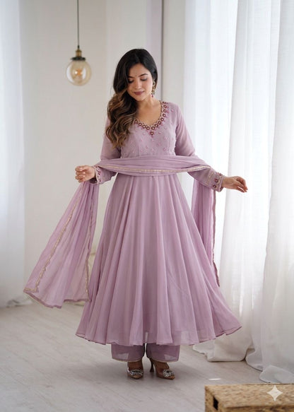 Elegant Hand Detailing Party Wear Gown Set
