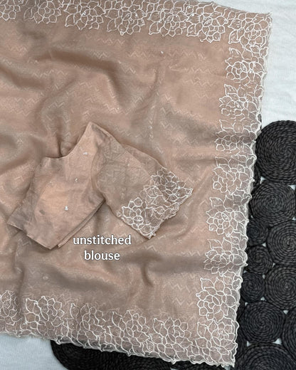 Graceful Glass Shimmer Designer Sequined Saree