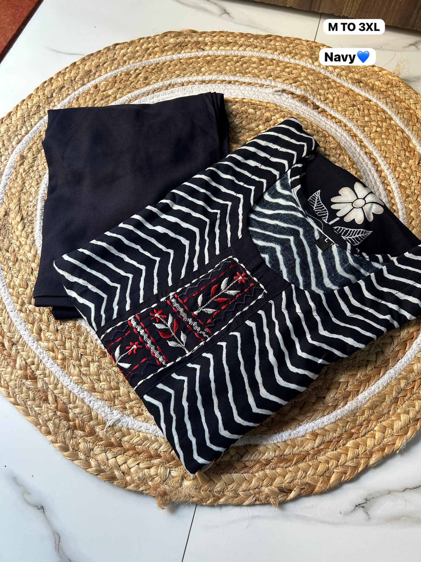 Ajrakh A-Line Kurti Plazo Co-ord Set