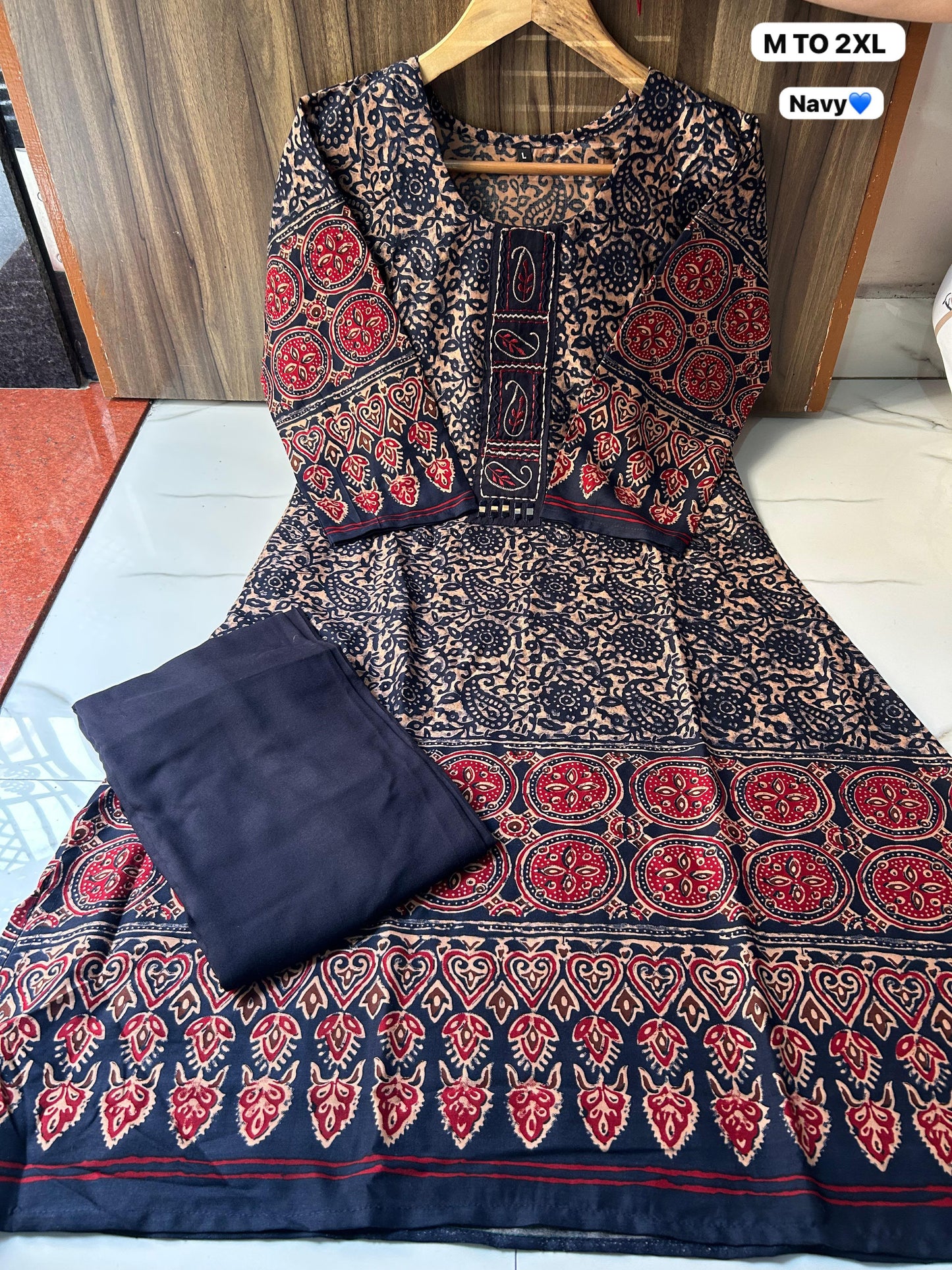 Elegant Ajrakh A-Line Co-ord Set