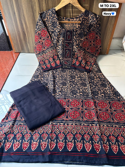 Elegant Ajrakh A-Line Co-ord Set