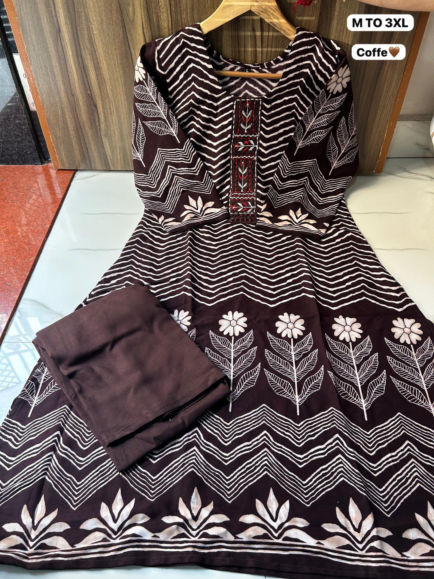 Ajrakh A-Line Kurti Plazo Co-ord Set