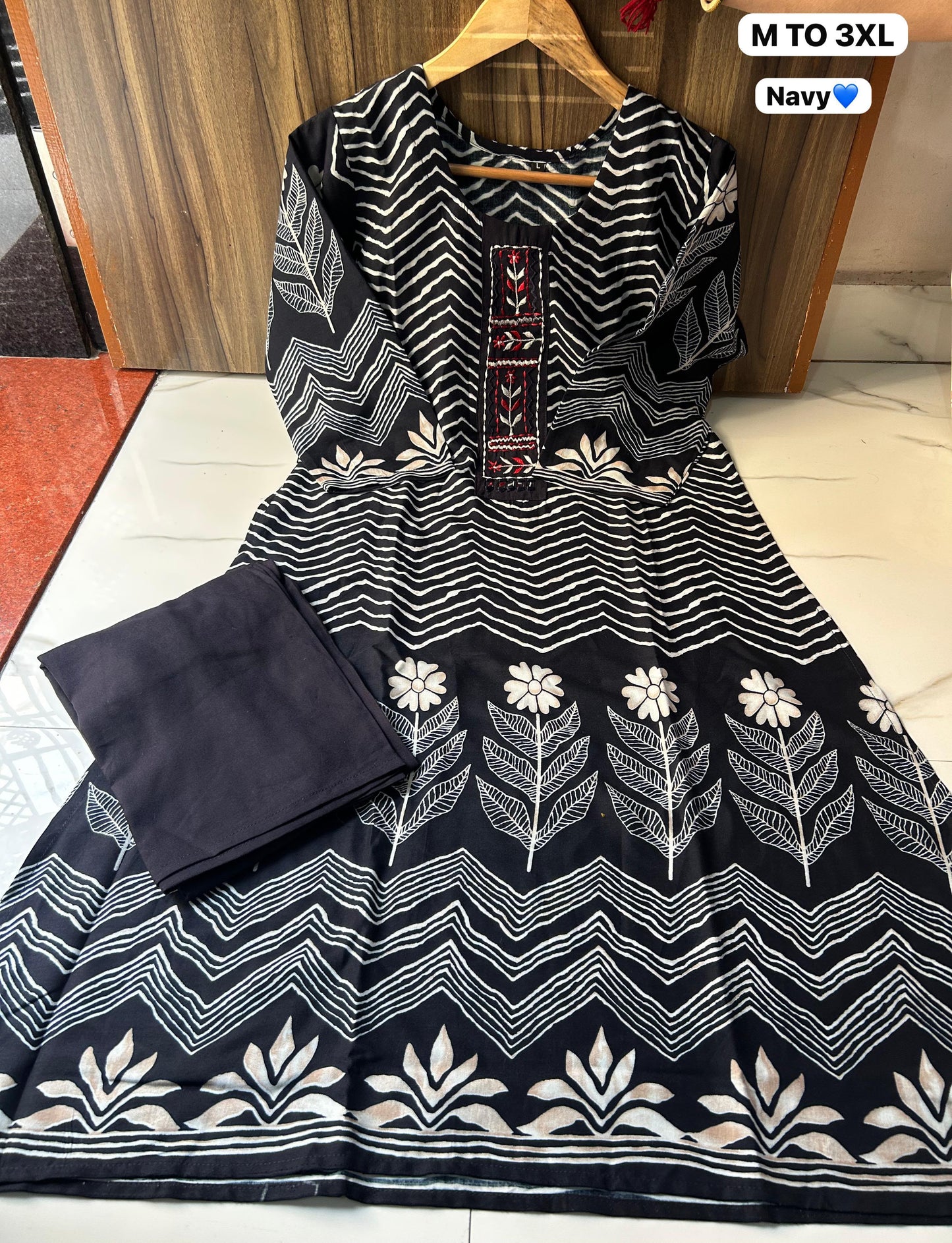 Ajrakh A-Line Kurti Plazo Co-ord Set