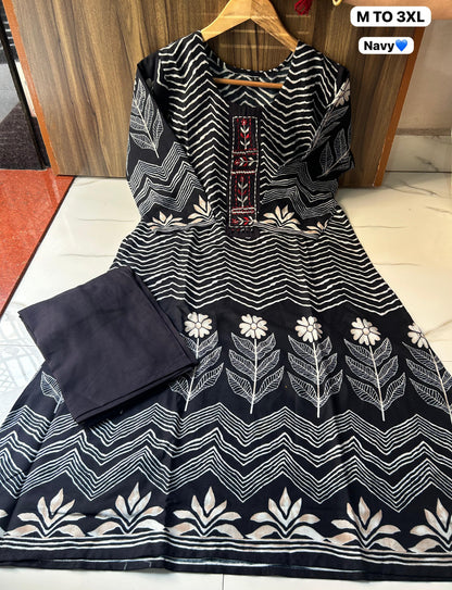 Ajrakh A-Line Kurti Plazo Co-ord Set