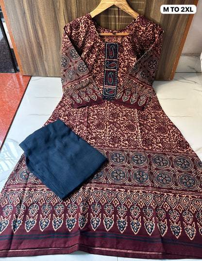 Elegant Ajrakh A-Line Co-ord Set
