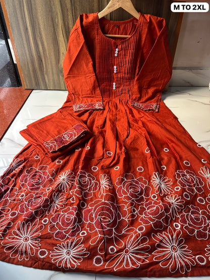Premium Embroidered Dhabu Cotton Co-ord Set