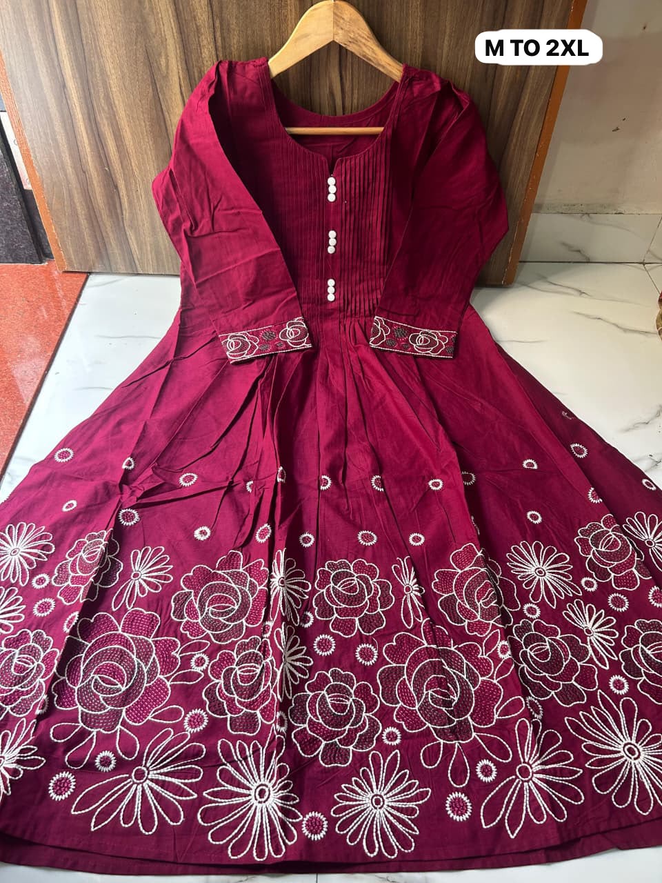 Premium Embroidered Dhabu Cotton Co-ord Set