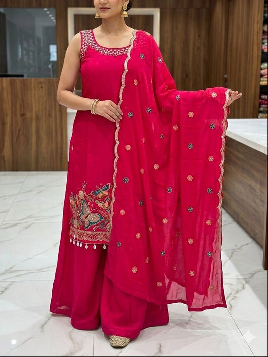 Premium Glass Silk Short Kurti Set
