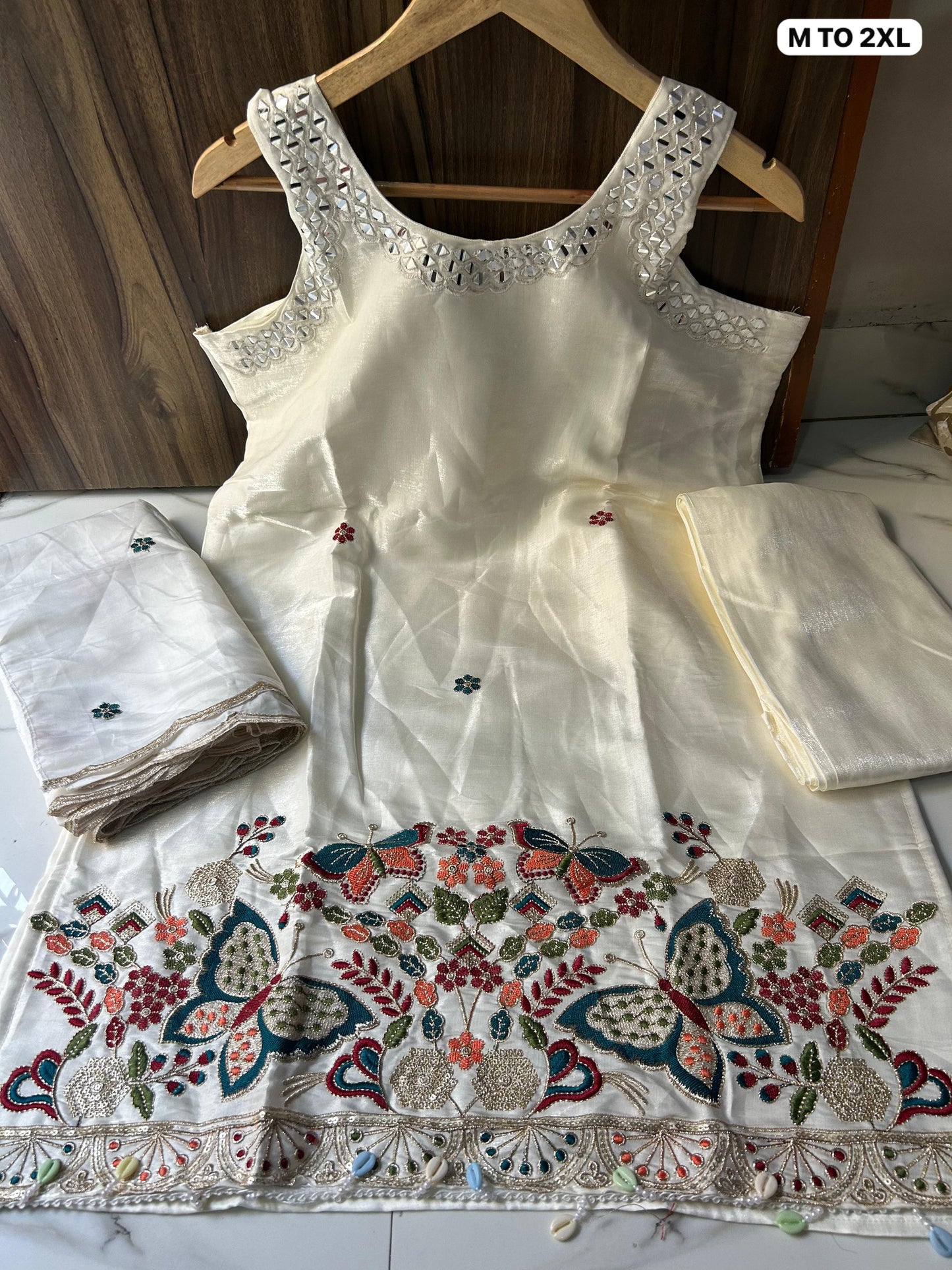 Premium Glass Silk Short Kurti Set