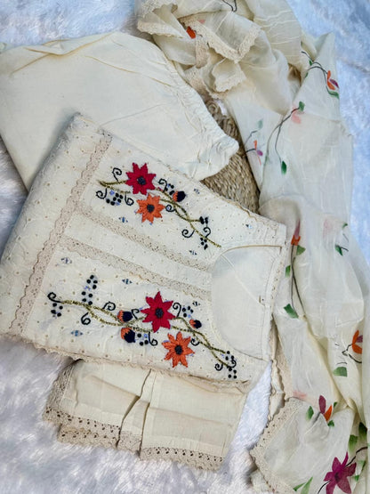 Summer Special Jaipuri Schiffli Cotton Kurta Set
