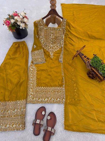 Designer Fendy Silk Sharara Set