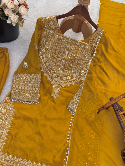 Designer Fendy Silk Sharara Set