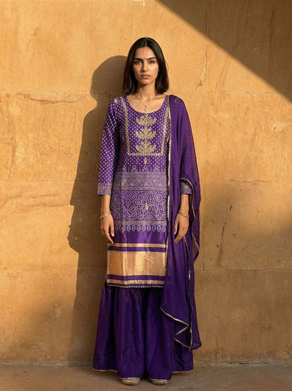 Bandhani-inspired Chinon Kurta Set
