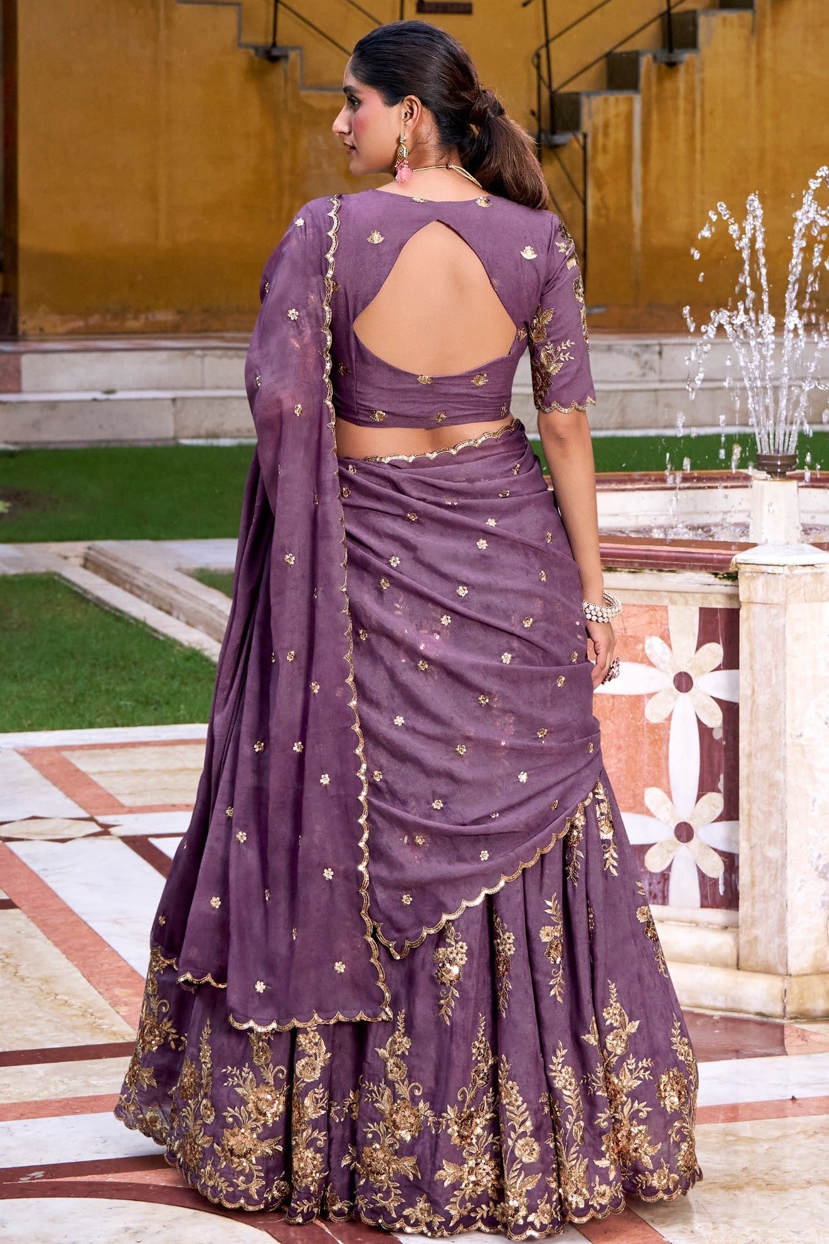 Premium Chocolate Crush Embroidered Lehenga Set