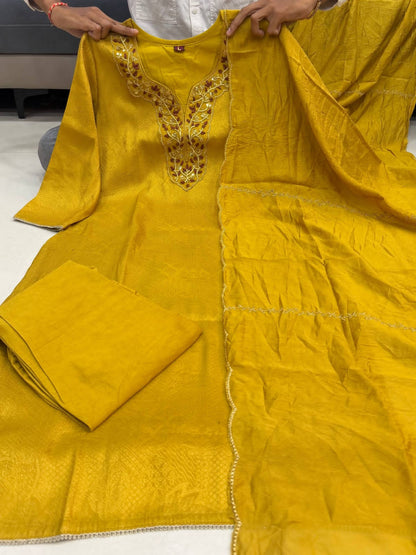 Designer Soft Kanjivaram Silk Kurta Set