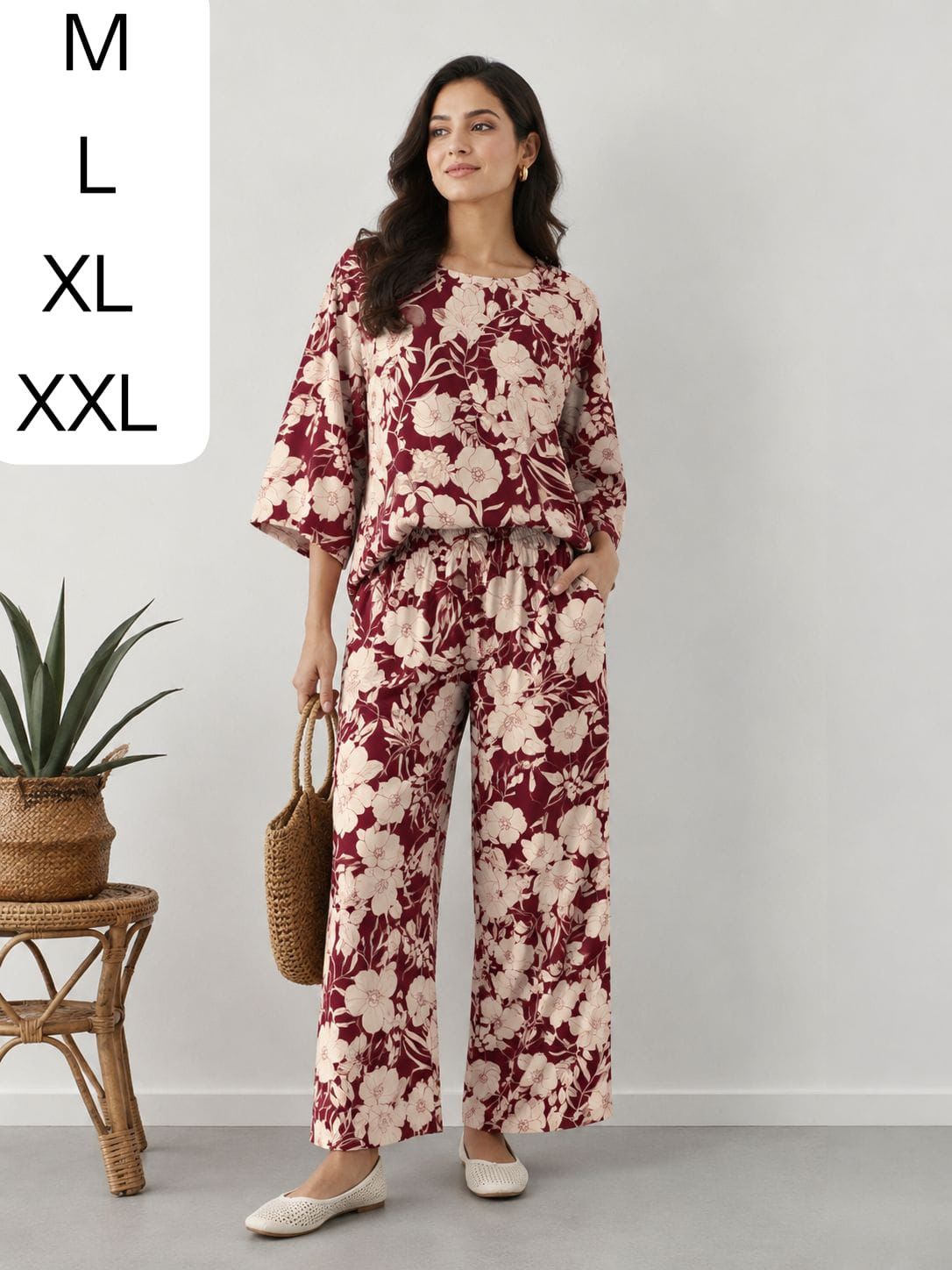Trendy Cherry Top And Plazo Co-Ord Set