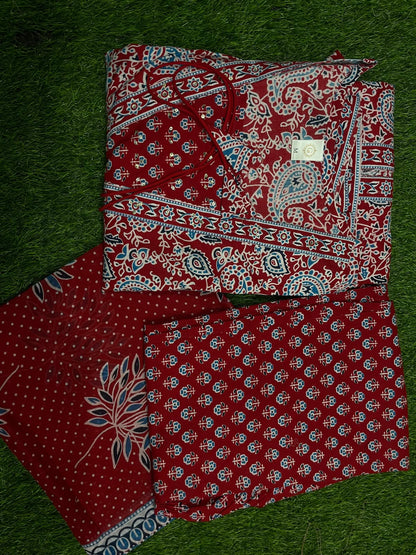 Graceful Embroidered Anarkali Cotton Kurta Set