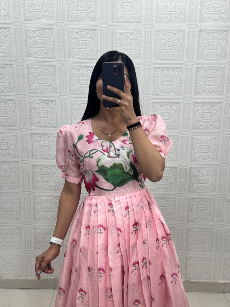 Graceful Printed Kota Dress in 3 Colours
