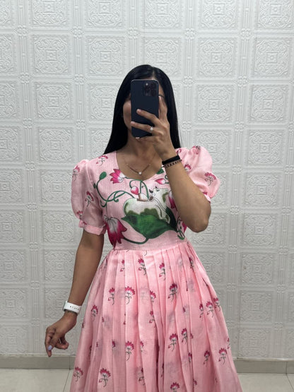 Graceful Printed Kota Dress in 3 Colours