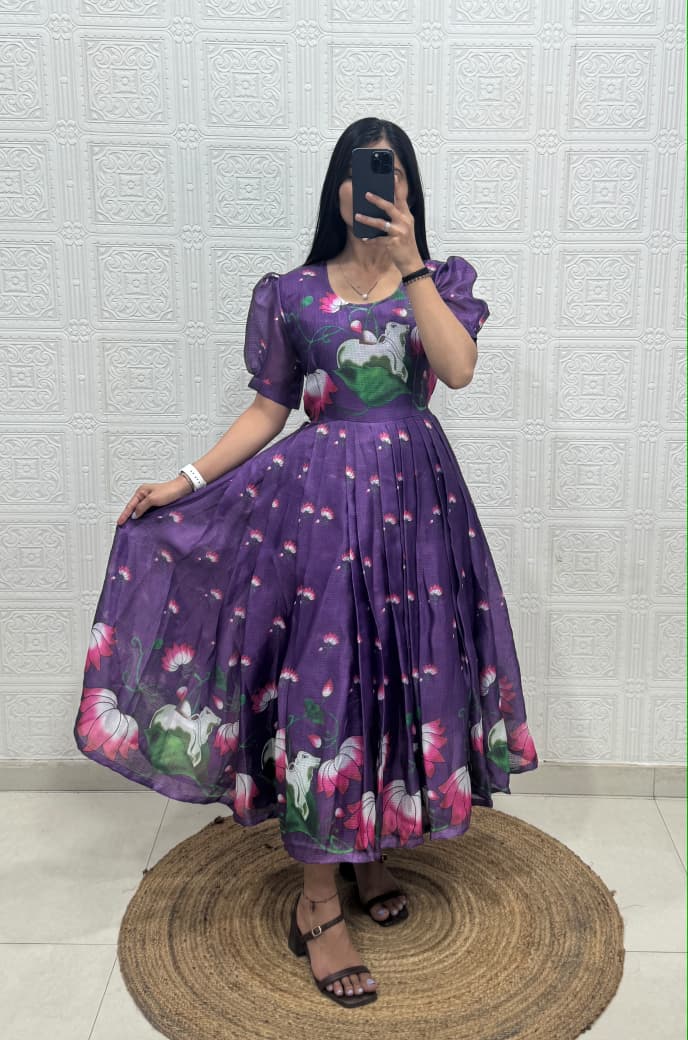 Graceful Printed Kota Dress in 3 Colours