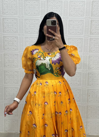 Graceful Printed Kota Dress in 3 Colours