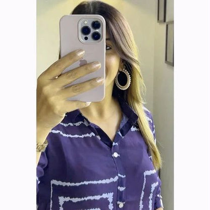Premium Blue Printed Cotton Co-ord Set
