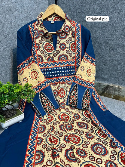 Elegant One-Piece Gown Style Cotton Kurta