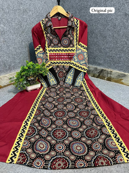 Elegant One-Piece Gown Style Cotton Kurta