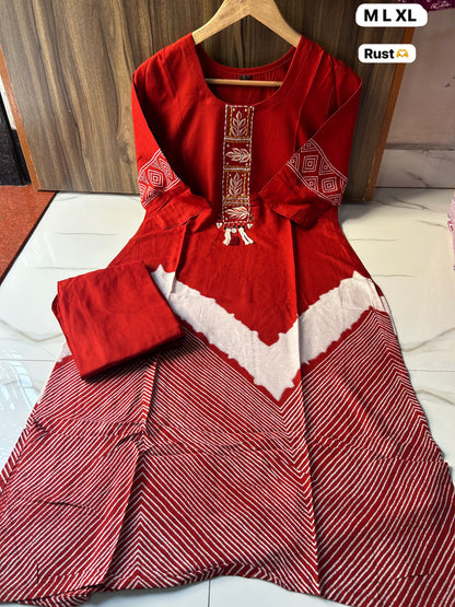 Beautiful Embroidered Kurti And Plazo Co-Ord Set