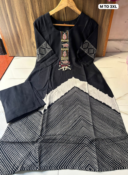 Beautiful Embroidered Kurti And Plazo Co-Ord Set