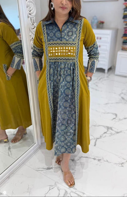Elegant One-Piece Gown Style Cotton Kurta