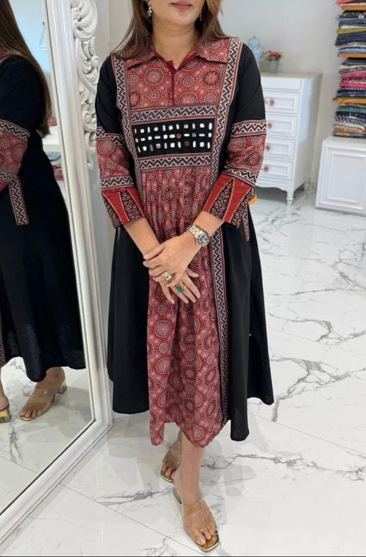Elegant One-Piece Gown Style Cotton Kurta