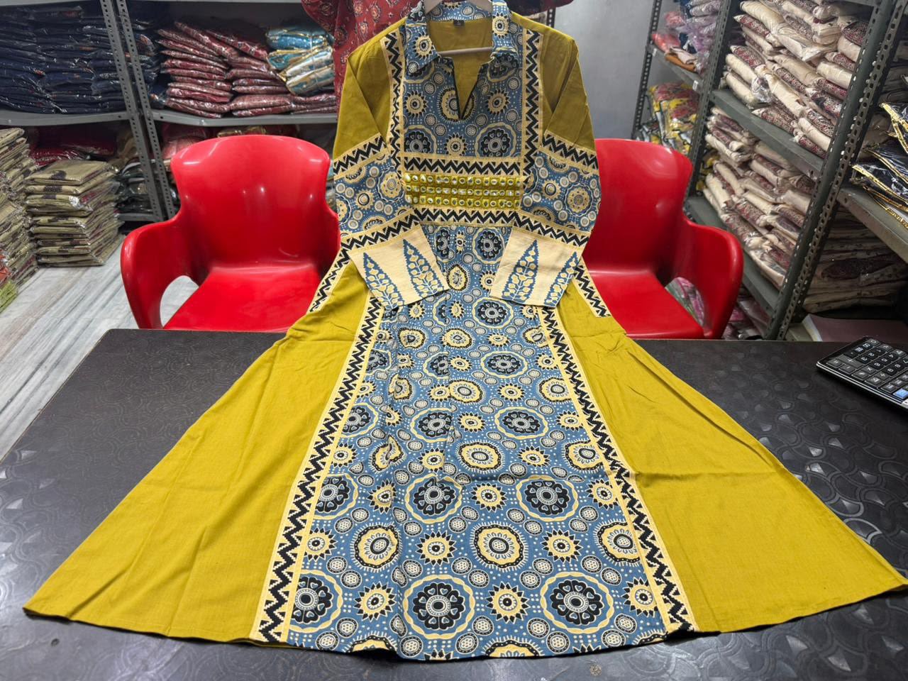 Elegant One-Piece Gown Style Cotton Kurta
